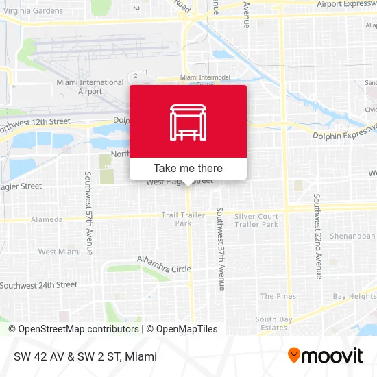 SW 42 AV & SW 2 ST map