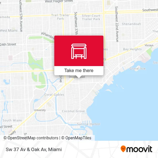 Sw 37 Av & Oak Av map