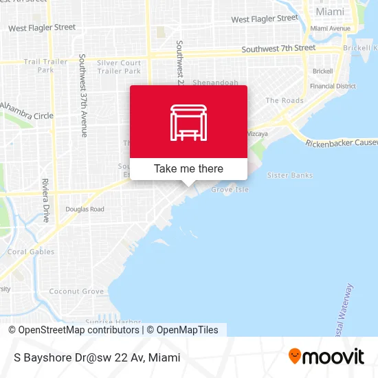 S Bayshore Dr@sw 22 Av map