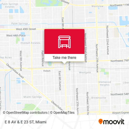E 8 AV & E 23 ST map