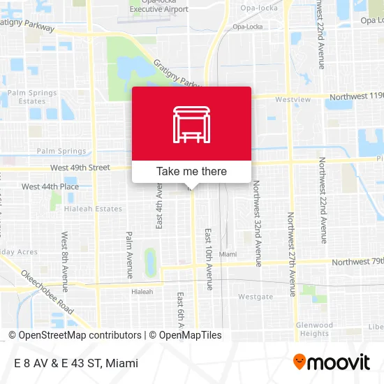 E 8 AV & E 43 ST map
