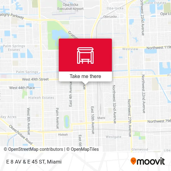 E 8 AV & E 45 ST map