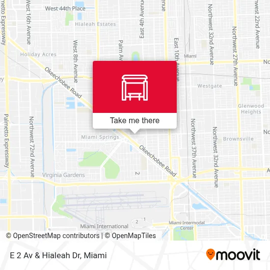 E 2 Av & Hialeah Dr map