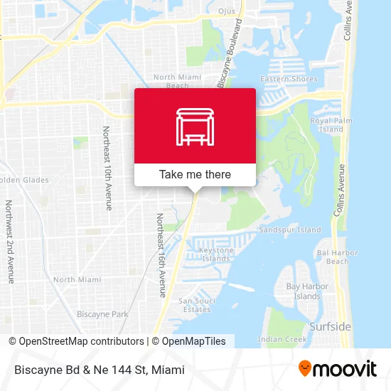 Biscayne Bd & Ne 144 St map