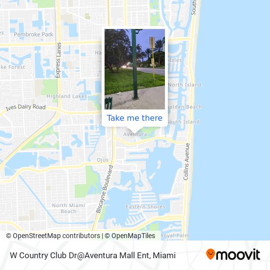 W Country Club Dr@Aventura Mall Ent map