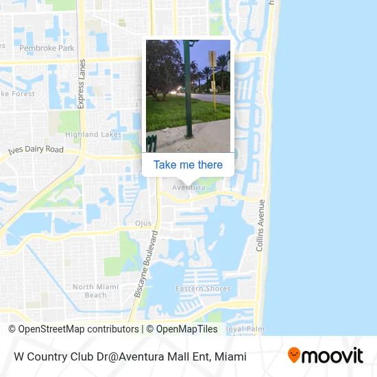 W Country Club Dr@Aventura Mall Ent map