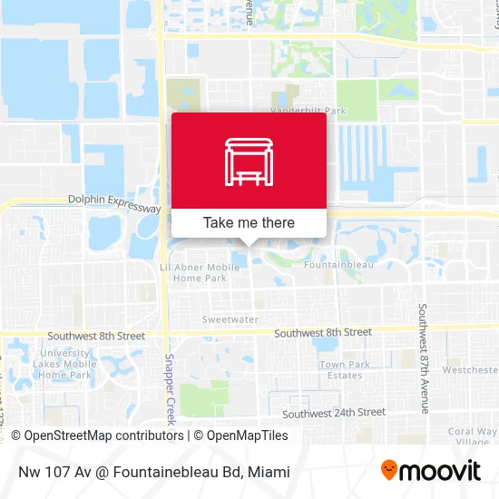 Nw 107 Av @ Fountainebleau Bd map