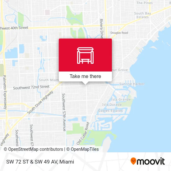 SW 72 ST & SW 49 AV map