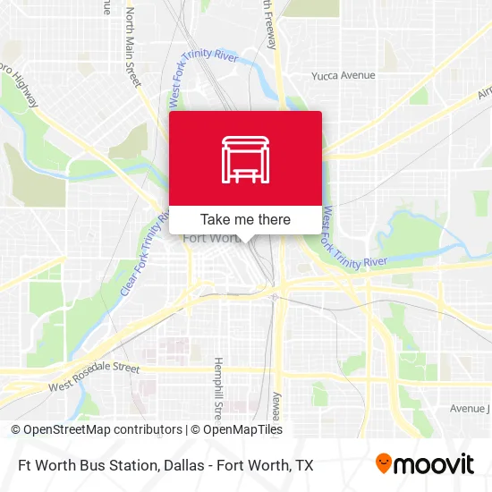 Mapa de Ft Worth Bus Station