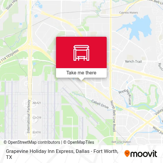 Grapevine Holiday Inn Express map