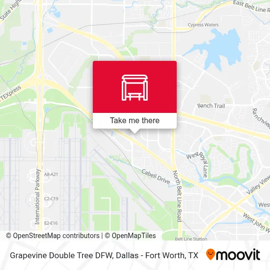 Grapevine Double Tree DFW map