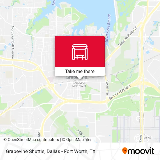 Grapevine Shuttle map