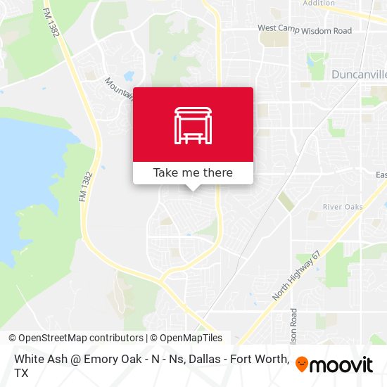 White Ash @ Emory Oak - N - Ns map