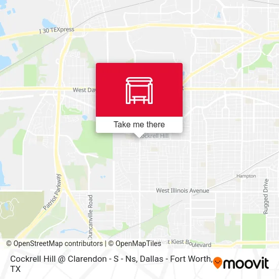 Cockrell Hill @ Clarendon - S - Ns map