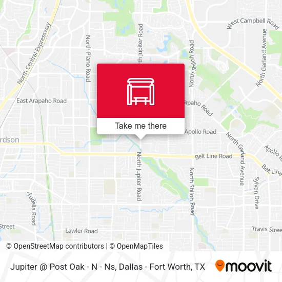 Jupiter @ Post Oak - N - Ns map