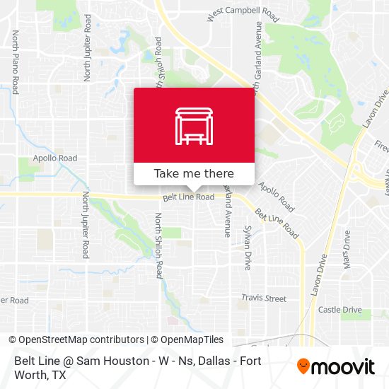 Belt Line @ Sam Houston - W - Ns map