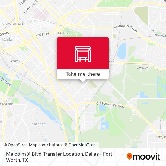 Mapa de Malcolm X Blvd Transfer Location