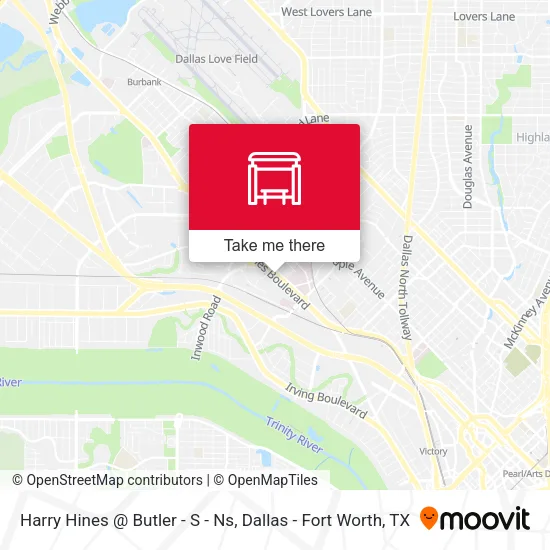 Harry Hines @ Butler - S - Ns map