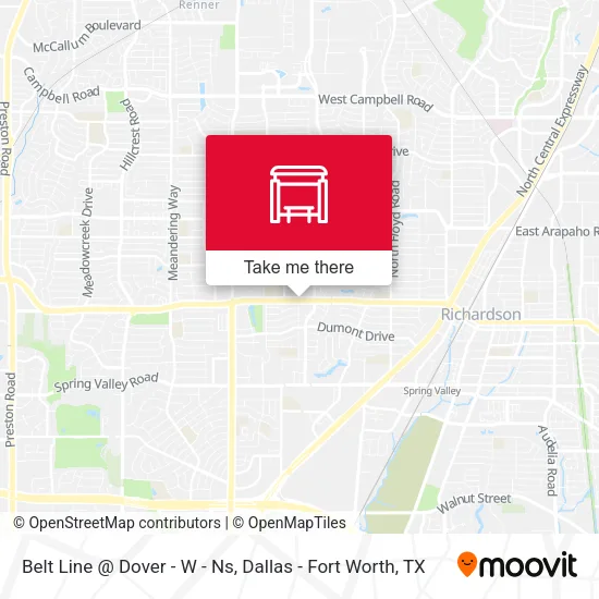 Belt Line @ Dover - W - Ns map