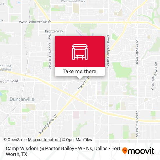 Camp Wisdom @ Pastor Bailey - W - Ns map