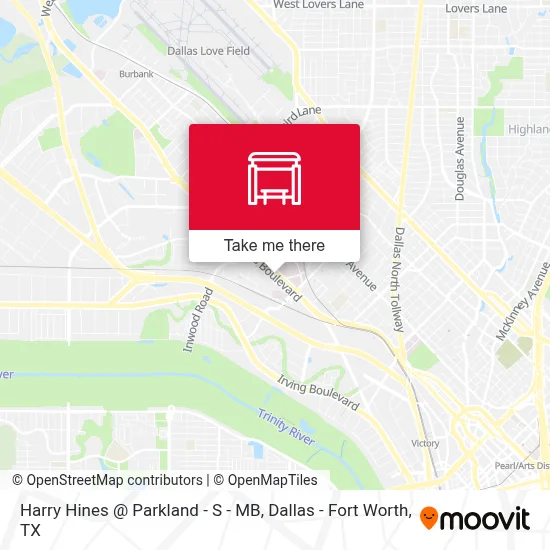 Harry Hines @ Parkland - S - MB map