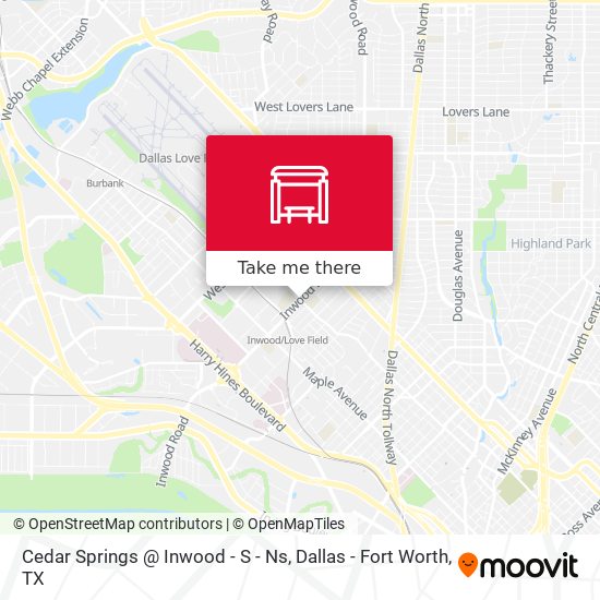 Cedar Springs @ Inwood - S - Ns map