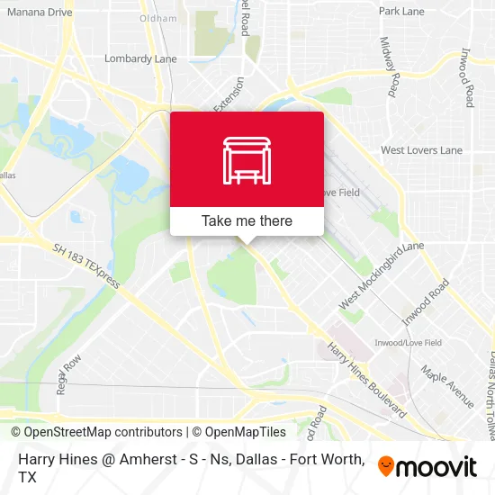 Harry Hines @ Amherst - S - Ns map