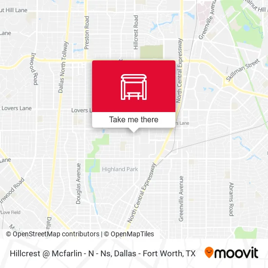 Hillcrest @ Mcfarlin - N - Ns map
