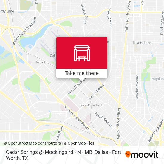 Cedar Springs @ Mockingbird - N - MB map