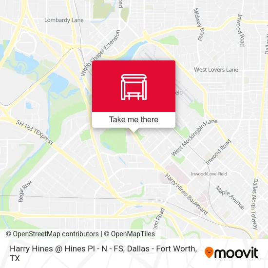 Harry Hines @ Hines Pl - N - FS map