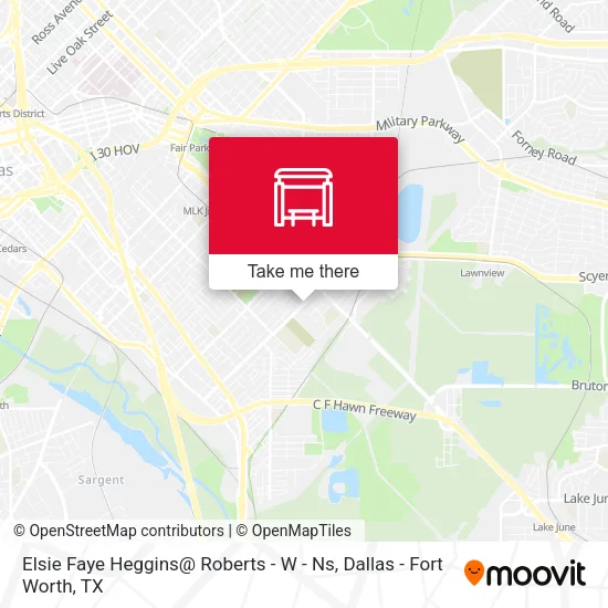 Elsie Faye Heggins@ Roberts - W - Ns map