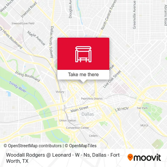 Woodall Rodgers @ Leonard - W - Ns map