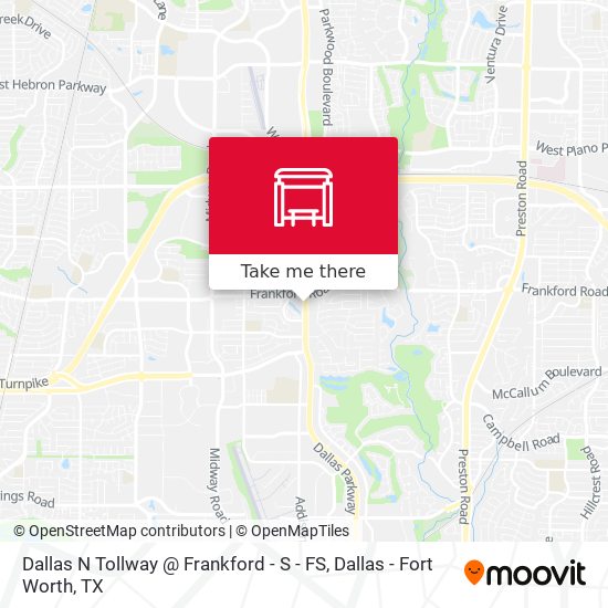 Mapa de Dallas N Tollway @ Frankford - S - FS