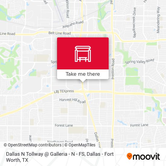 Dallas N Tollway @ Galleria - N - FS map