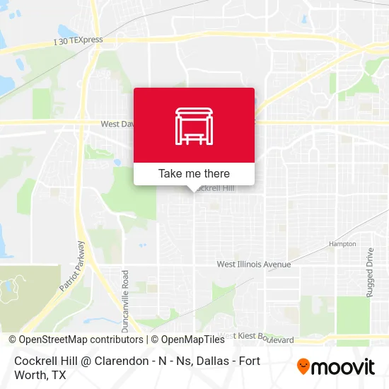 Cockrell Hill @ Clarendon - N - Ns map