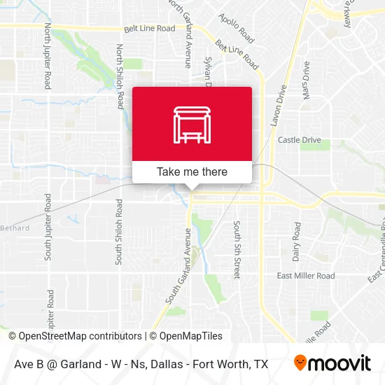 Ave B @ Garland - W - Ns map