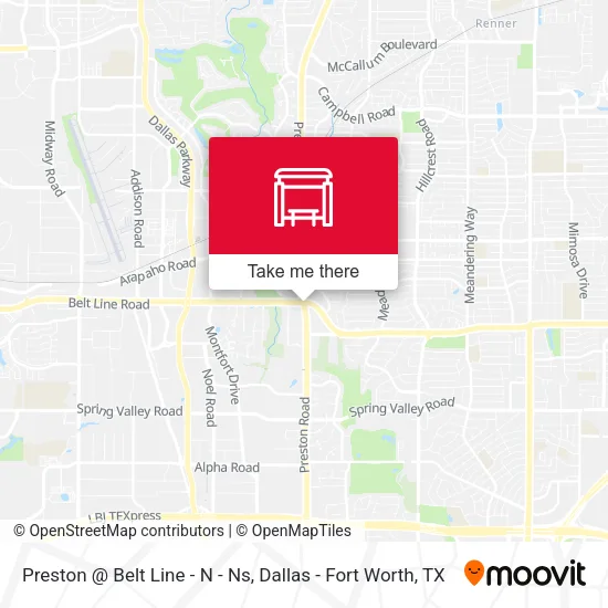 Preston @ Belt Line - N - Ns map
