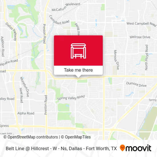 Belt Line @ Hillcrest - W - Ns map
