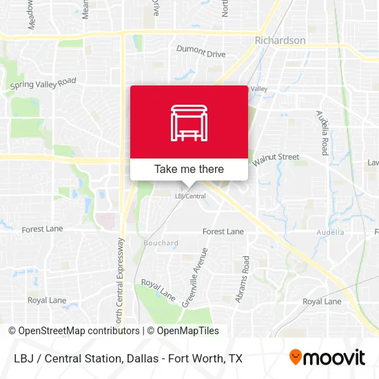 LBJ / Central Station map