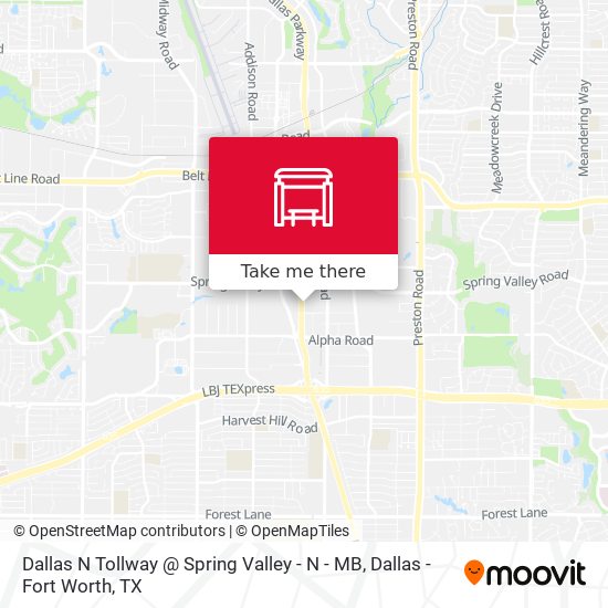 Dallas N Tollway @ Spring Valley - N - MB map