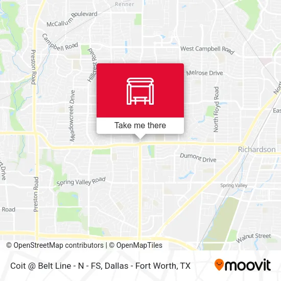 Coit @ Belt Line - N - FS map