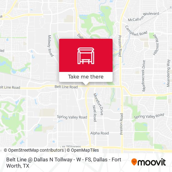 Belt Line @ Dallas N Tollway - W - FS map