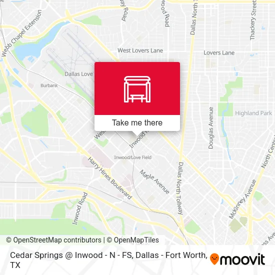 Cedar Springs @ Inwood -  N - FS map