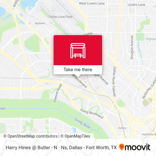 Harry Hines @ Butler - N - Ns map