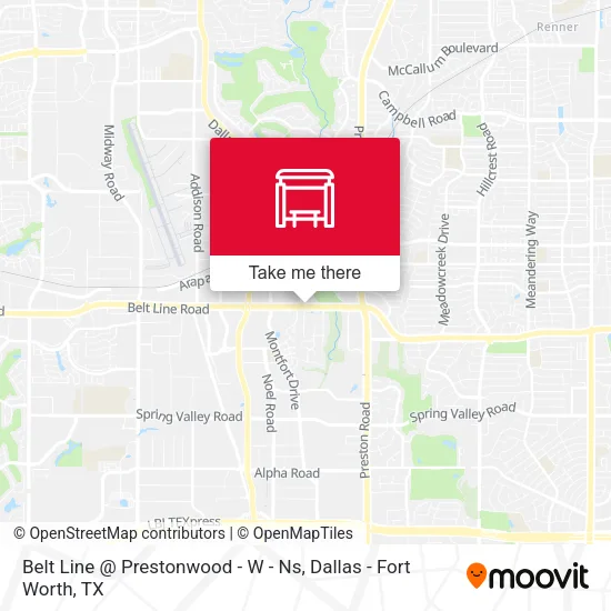 Belt Line @ Prestonwood - W - Ns map