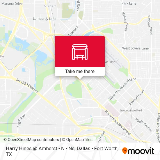 Harry Hines @ Amherst - N - Ns map