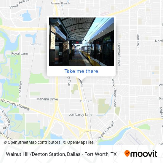 Walnut Hill/Denton Station map