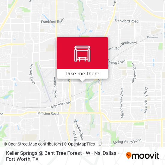 Keller Springs @ Bent Tree Forest - W - Ns map