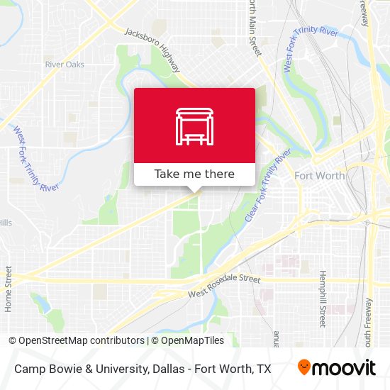 Camp Bowie & University map