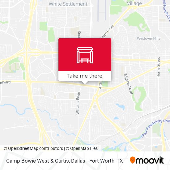 Camp Bowie West & Curtis map